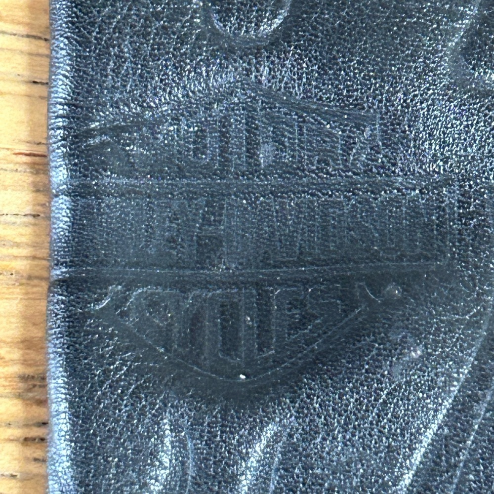 Harley Davidson Black Leather Studded Ponytail Holder - Picture 2 of 7